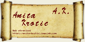 Anita Krotić vizit kartica